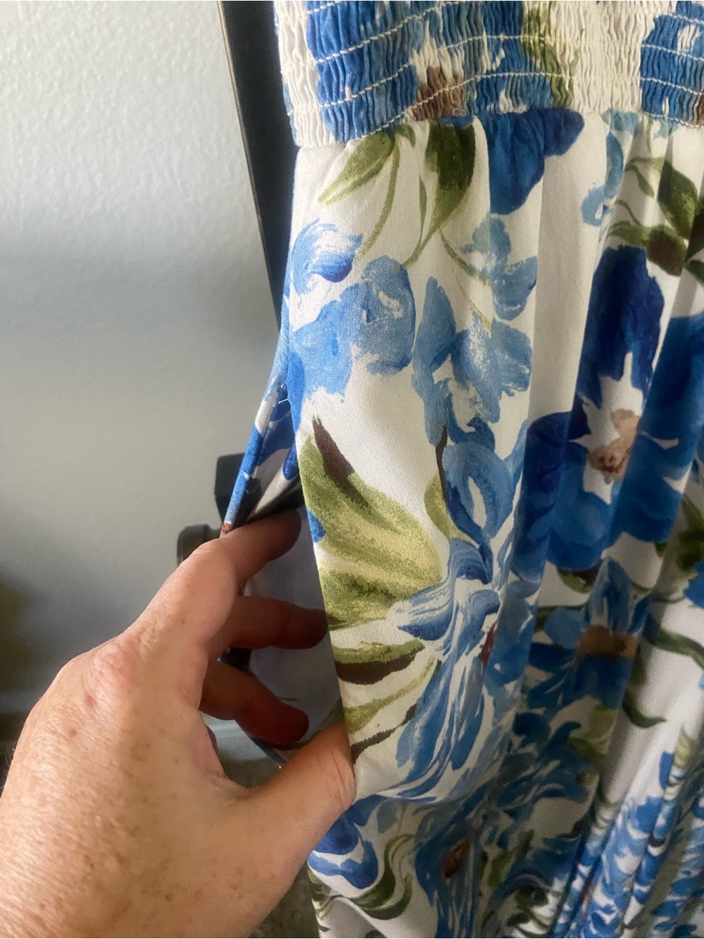 Calvin Klein Blue and White Floral Pant Romper - Picture 4 of 9